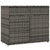 Outdoor Storage Cabinet, Waterproof PE Rattan Cabinet with Drawer for Indoor, Outdoor Swimming Pool, Gray