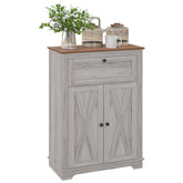 Farmhouse Sideboard Storage Cabinet with Doors and Drawer for Kitchen, Living room, 23.5"x11.75"x34.5", Light Gray