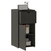 Outdoor Towel Rack for Pool w/ Drawer & Cabinet, Dark Brown