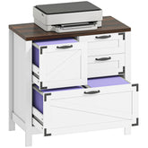 Lateral Filing Cabinet, Farmhouse File Cabinet with 4 Drawers, Fit Letter/A4/Legal Hanging Files, White