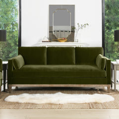 Revelation 84" Modern Farmhouse Sofa, Olive Green Performance Velvet