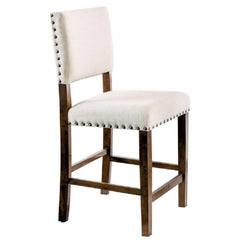 Sanctuary Padded Fabric Chairs Set of 2pc Dining High Chairs Nailhead Trims Solid wood Brown Cherry