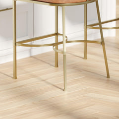 31" Modern Bar Stool , Tobacco Brown Faux Leather with Gold Steel Frame, 1PC