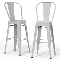 Vista - 24" Metal Counter Height Stool (Set of 2) - White