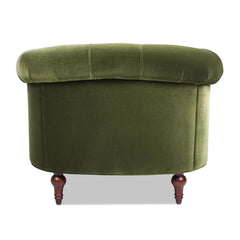 Harmony Rosa Victorian Tufted Upholstered Accent Chair, Olive Green Performance Velvet