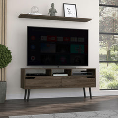 Vista Tv Stand for TV´s up 51", Two Drawers, Three Open Shelves -Dark Walnut