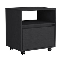 Nightstand Munyochi, One Drawer, Black Wengue Finish
