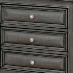 Transitional Wood Night Stand With Night Light, Gray