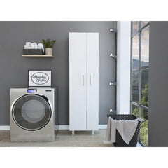Oasis Cleaning Cabinet, Double Door Cabinet, Four Legs, Five Shelves -White