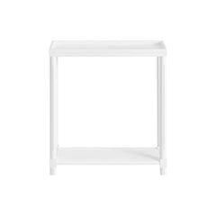 Narrow Side End Tables with Shelf, Set of 2, White