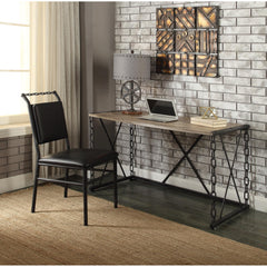 Olympus Rustic Oak & Antique Black Finish Writing Desk