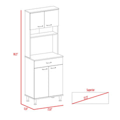 Epimetheus 60 Kitchen Pantry with Countertop, Closed & Open Storage -White