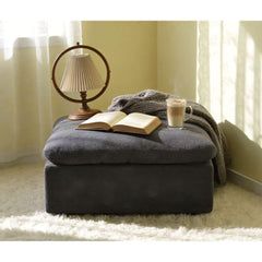 Coffee Bean Like Upholstery Full Compressed Ottoman