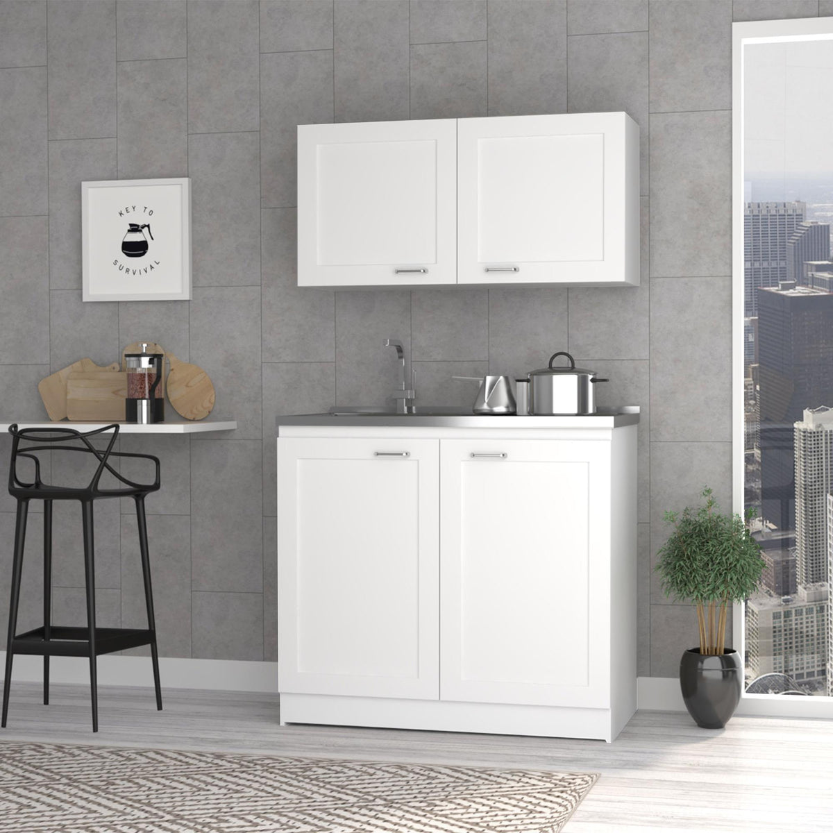 Myth 2-piece Rectangle Cabinet Set White