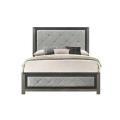 Arcadia Gray Linen & Gray Finish Queen Bed