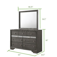 Orion Traditional 7 Drawer Dresser made with Wood in Gray
