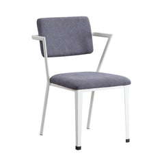 Odysseus Gray Fabric & White Finish Office Chair