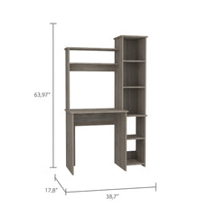 Valhalla Writintg Desk, Two Superior Shelves, Five Cubbies -Light Gray
