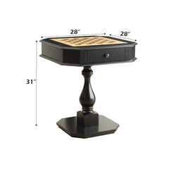 Celestia Black Finish Reversible Chess Checker Game Table w/Game Tray (Chess Fingures Not Included)
