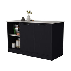 Wenge and Onyx Double Door Cabinets Kitchen Island