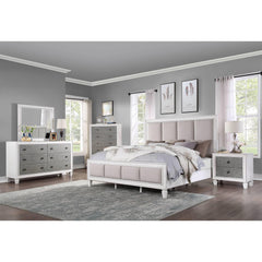 Sanctuary Light Gray Linen, Rustic Gray & Weathered White Finish E. King Bed