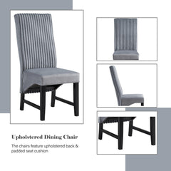 Asgard Gray Corduroy & Black Finish Side Chair (Set of 2)