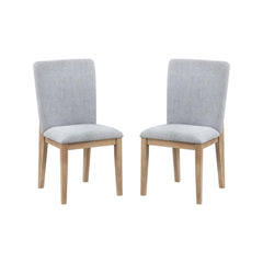 Pulsar 25 Inch Dining Chair Set of 2, Cushioned Seat, Gray Linen Upholstery