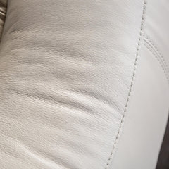 1pc Recliner Chair Pillow Top Arms Off White Finish Transitional Style Welt Trim Primary Living Room