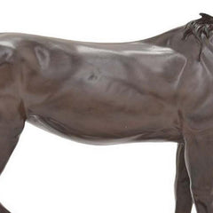 Epimetheus 14 Inch Horse Statuette Figurine, Modern Style Sculpture, Brown Resin