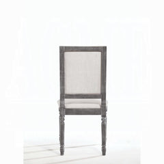 Classic Gray Finish Side Chairs Set of 2, Upholstered Seat and Back Wooden Dining Furniture