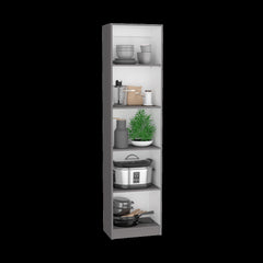 Eden 3 Piece Home Bookcase set, 67" Wide with 13 Shelves and 2-door Cabinet , Living Room Set Matt Gray / White