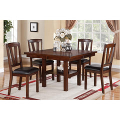 Dark Walnut Wood Framed Back Set of 2 Dining Chairs Breakfast Kitchen Cushion Seats
