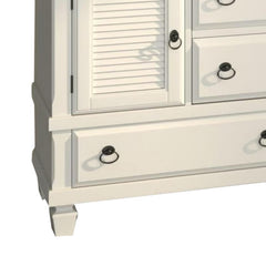 Hades Wood Dresser with 2 Cabinet & 6 Drawer in White