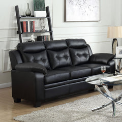 Elysium Casual Black Padded Sofa with Tufted