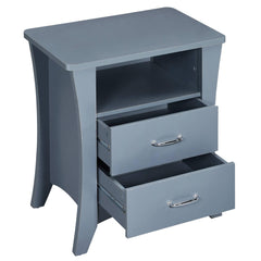 Iphigenia Nightstand with 2 Drawers and Open Shelving