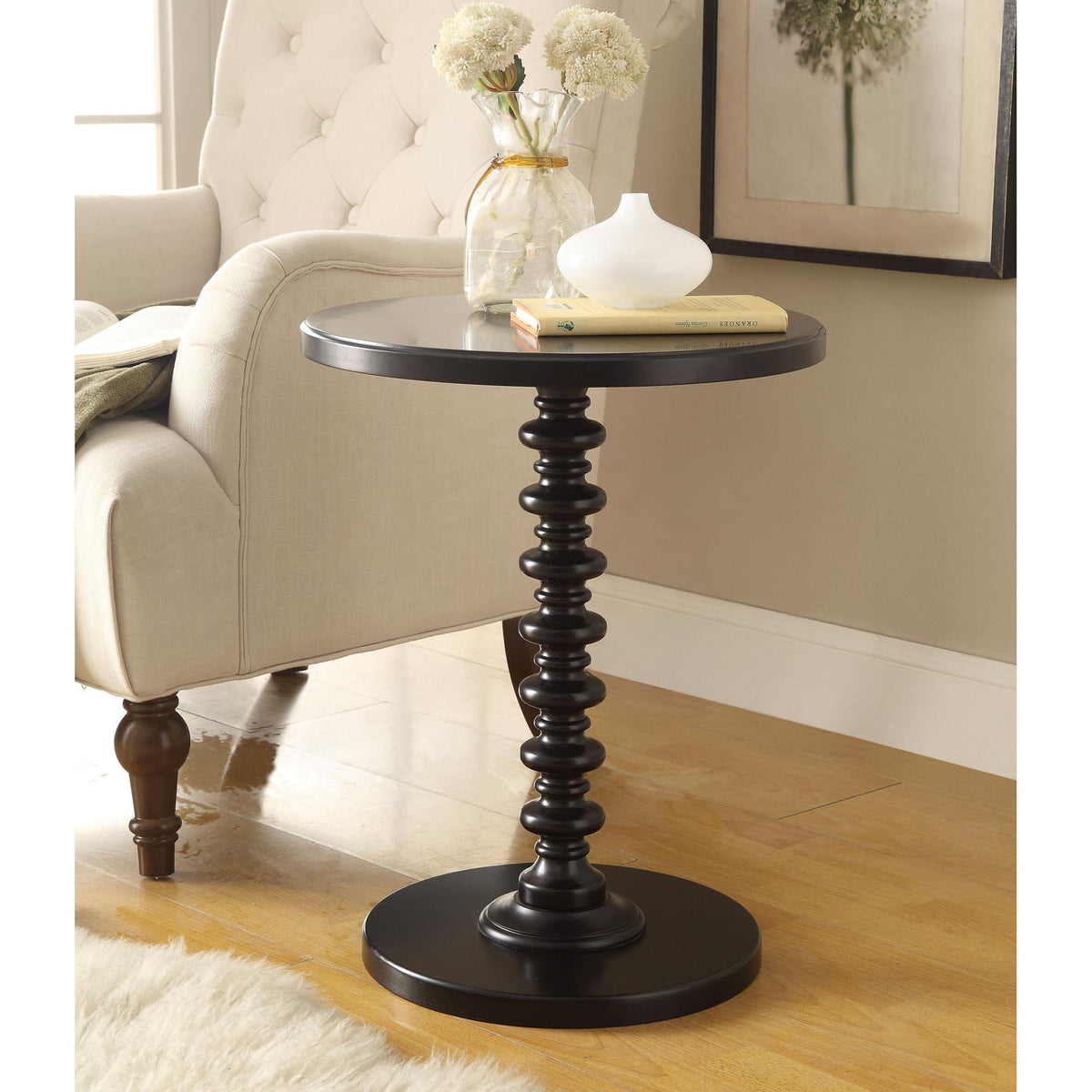 Eden Black Finish Accent Table