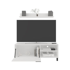Hercules Tv Stand Two Doors, Open Shelves andSpacious Top Surface, Modern Entertainment Unit