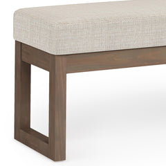 Eden 44 inch Wide Solid Wood Large Ottoman Bench in Platinum