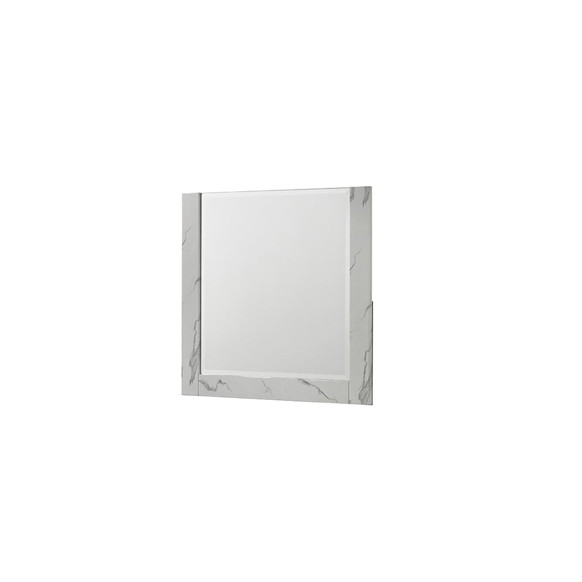 Hecuba Mirror White – Two-Tone High-Gloss Marble & Lacquer Frame with Oversized Reflective Surface(INCLUDES MIRROR ONLY)