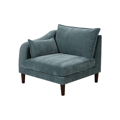 Gorgeous Mineral Color LAF / RAF One Arm Chair Morgan Fabric 1pc Chair Pillow Soft Cushion Wood Legs Living Room Furniture