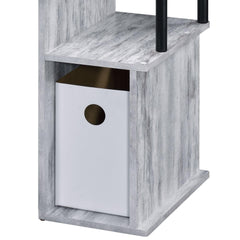 Moon Antique White & Black Finish Computer Desk