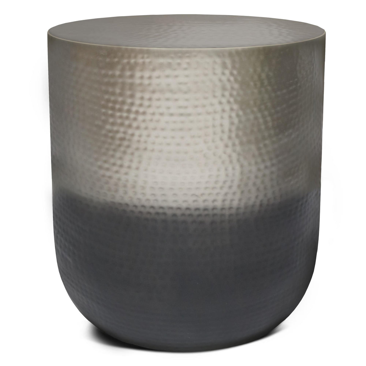 Rhea Metal Side Table in Silver Ombre