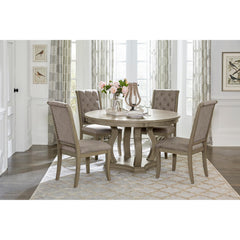 Traditional Classic Style Side Chairs Set of 2 Fabric Upholstery Button-Tufted Nailhead Trim Gray Cashmere Finish Dining Furniture