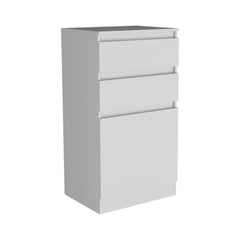 Dresser 43"H, Jewelry Box, Mirror, Single Door Cabinet, Two Drawers, White