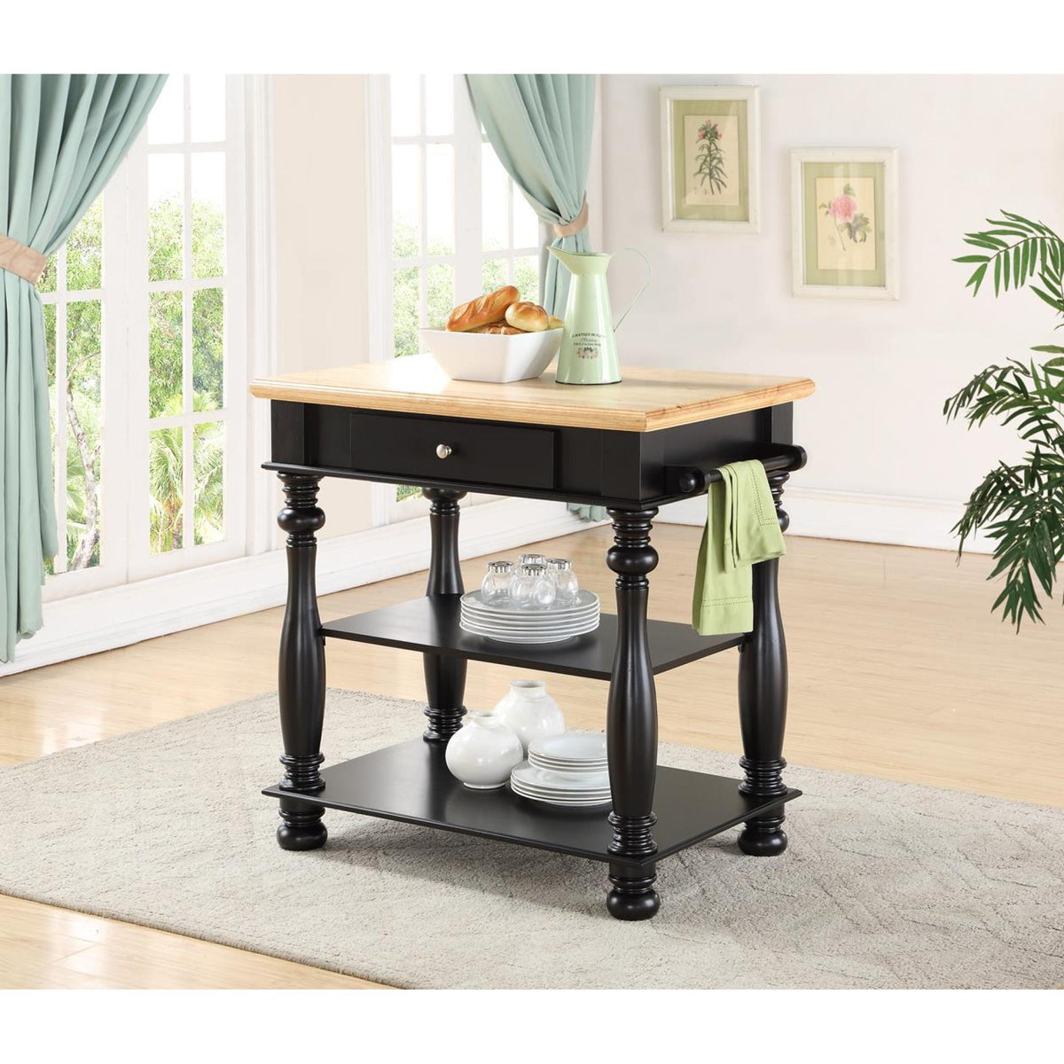 Black Kitchen Island