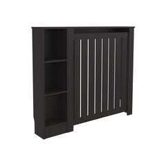 Camelot Cover Cabinet Joseph with Slatted Frame and 3 Shelves, Decorative Heater Cover, Modern Furniture Accent, Walnaut