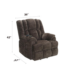 Venus Brown Chenille Power Motion Recliner with Lift, Heating & Massage Function