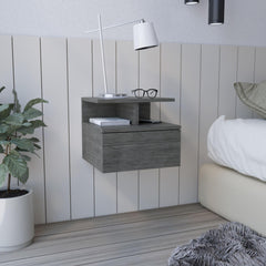 Cosmos Floating Nightstand with Drawer and Open Storage Shelves