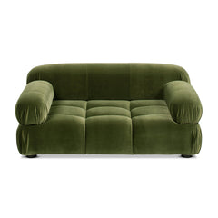 Nova Upholstered Modern Small to Medium Pet Bed For Dogs and Cats Olive Green Velvet