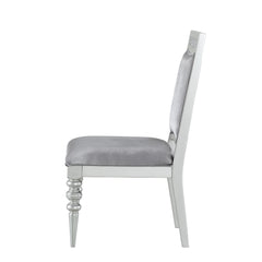 Symphony Fabric & Platinum Finish Side Chair (Set of 2)